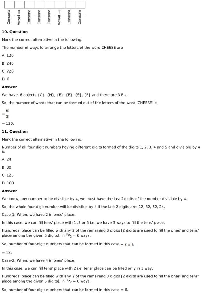 RD Sharma Solutions for Class 11 Maths Chapter 16 Permutations 107 RD Sharma Chapter 16 - MCQ - 08
