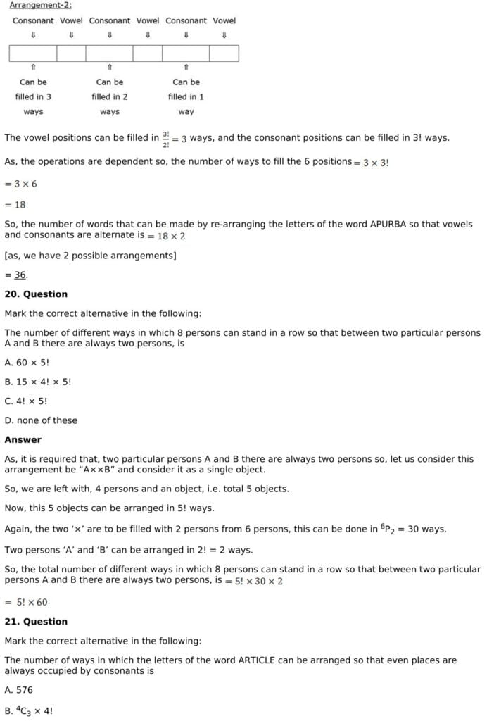 RD Sharma Solutions for Class 11 Maths Chapter 16 Permutations 114 RD Sharma Chapter 16 - MCQ - 15