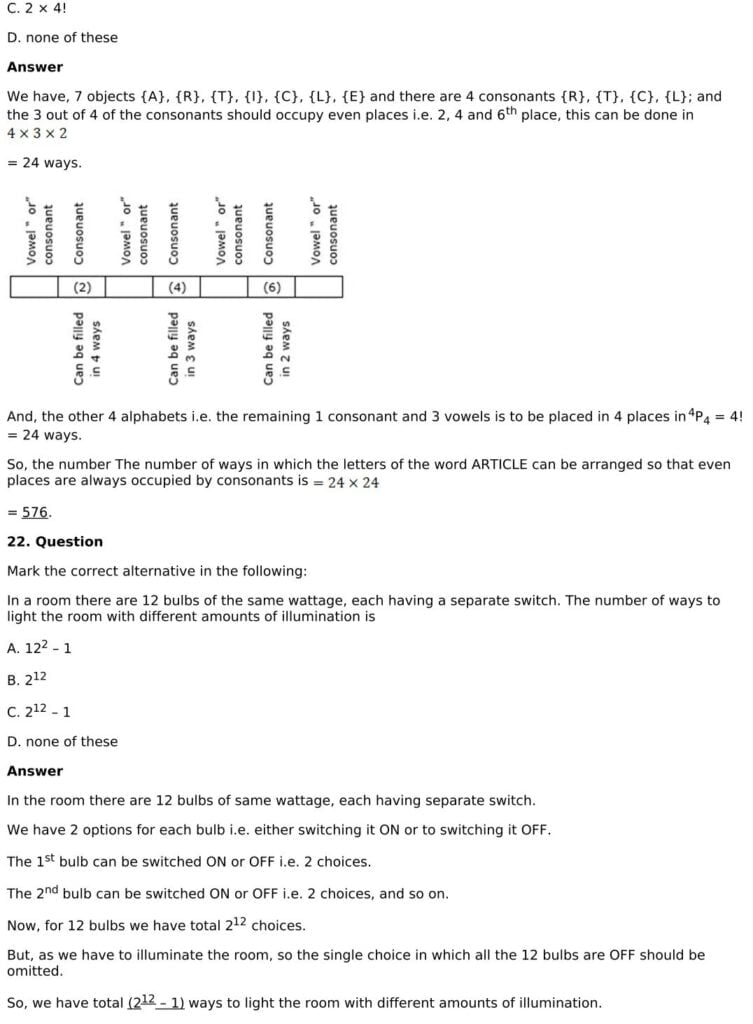 RD Sharma Solutions for Class 11 Maths Chapter 16 Permutations 115 RD Sharma Chapter 16 - MCQ - 16