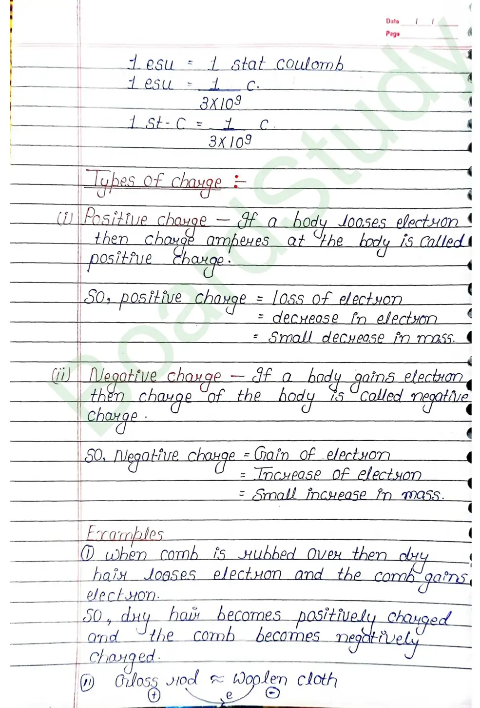 Electric Charges and Fields Class 12 Physics Chapter 1 Notes (Handwritten Notes PDF Download) 2 1. Electric charge and field_page-0002