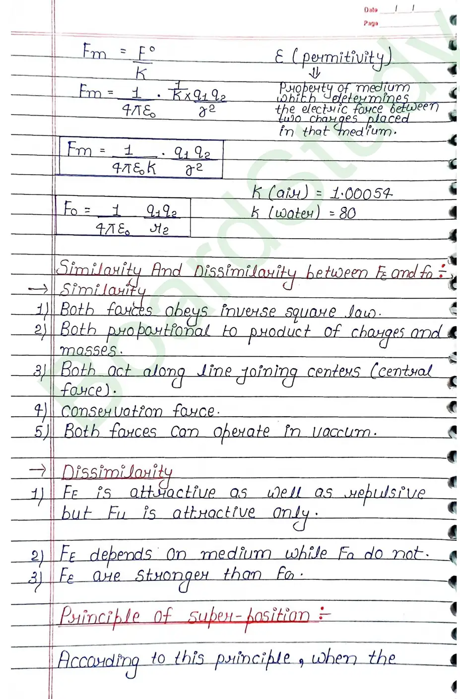 Electric Charges and Fields Class 12 Physics Chapter 1 Notes (Handwritten Notes PDF Download) 12 1. Electric charge and field_page-0012