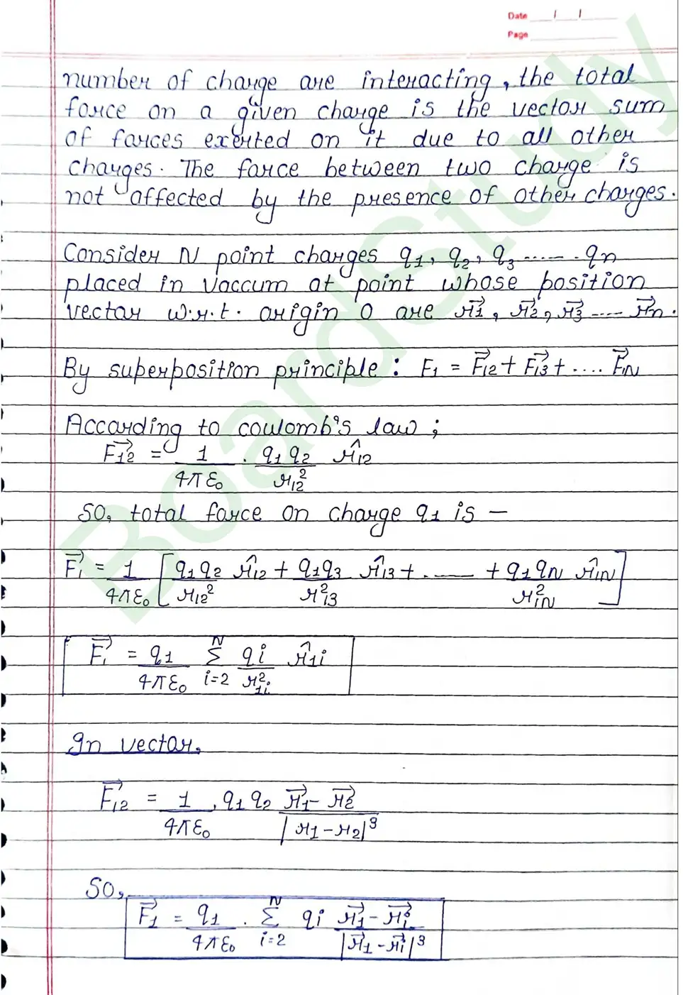 Electric Charges and Fields Class 12 Physics Chapter 1 Notes (Handwritten Notes PDF Download) 13 1. Electric charge and field_page-0013