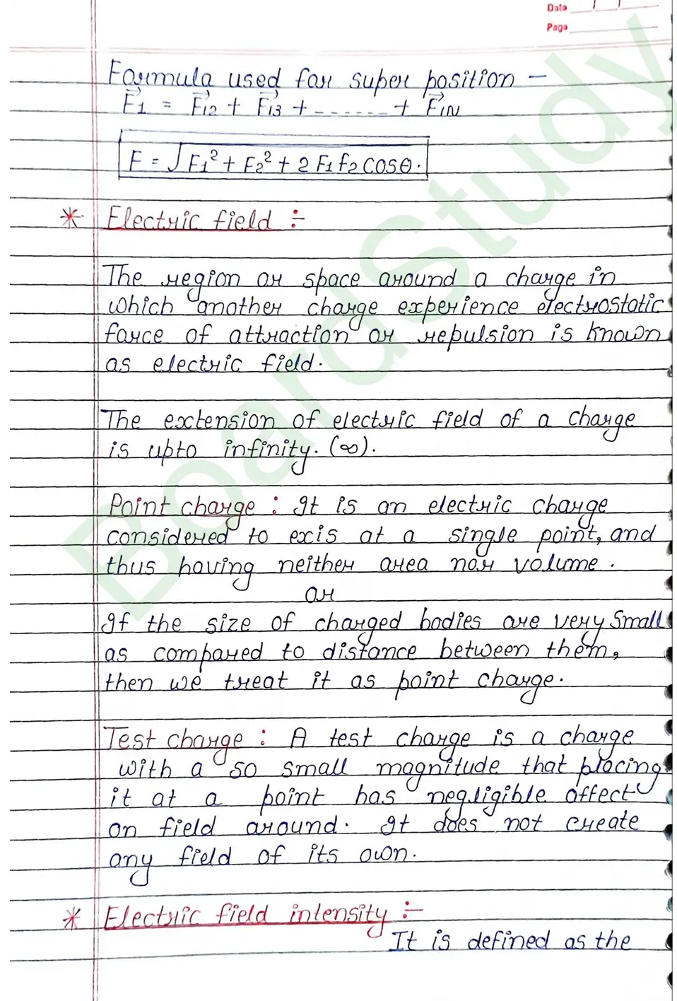 Electric Charges and Fields Class 12 Physics Chapter 1 Notes (Handwritten Notes PDF Download) 14 1. Electric charge and field_page-0014