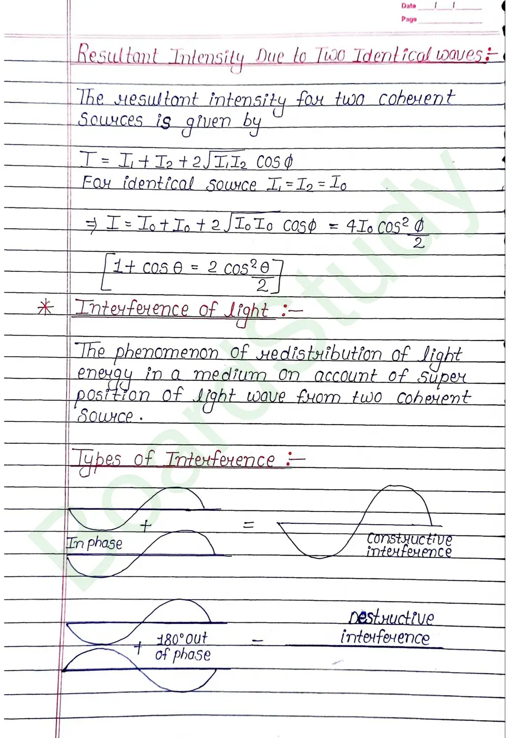 Wave Optics Class 12 Physics Chapter 10 Notes (Handwritten Notes PDF Download) 16 10. Wave optics_page-0016