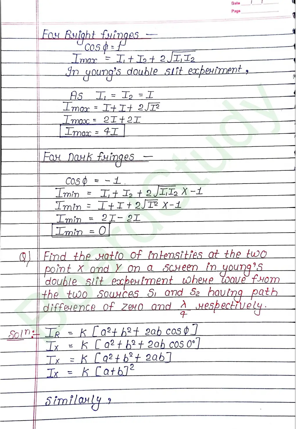 Wave Optics Class 12 Physics Chapter 10 Notes (Handwritten Notes PDF Download) 26 10. Wave optics_page-0026