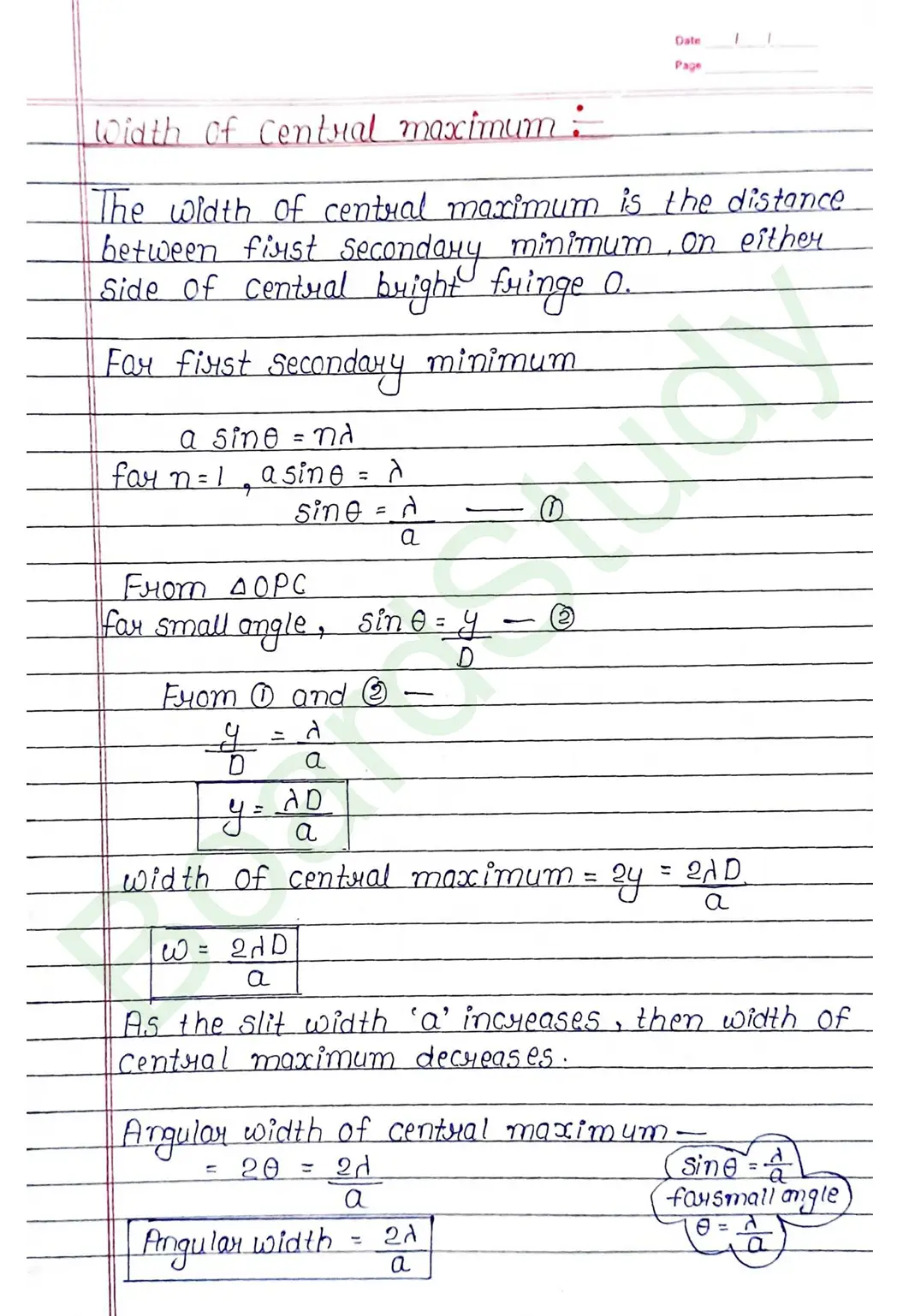 Wave Optics Class 12 Physics Chapter 10 Notes (Handwritten Notes PDF Download) 31 10. Wave optics_page-0031