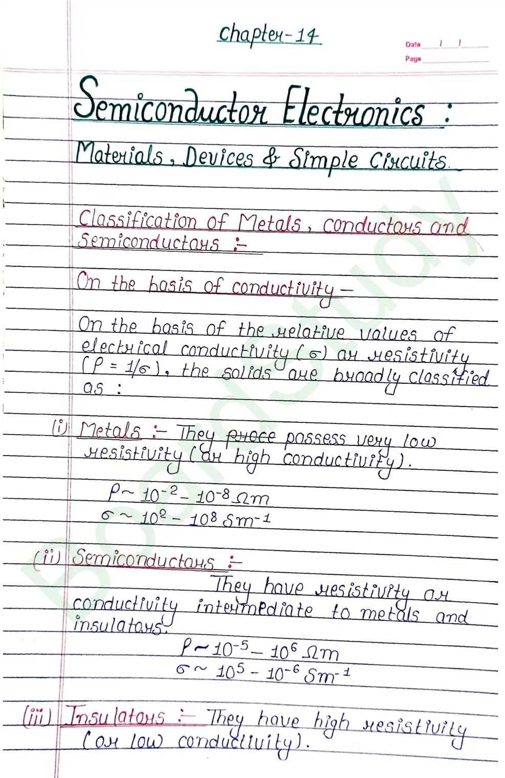 Semiconductor Electronic Class 12 Physics Chapter 14 Notes (Handwritten Notes PDF Download) 1 14. Semiconductor_page-0001