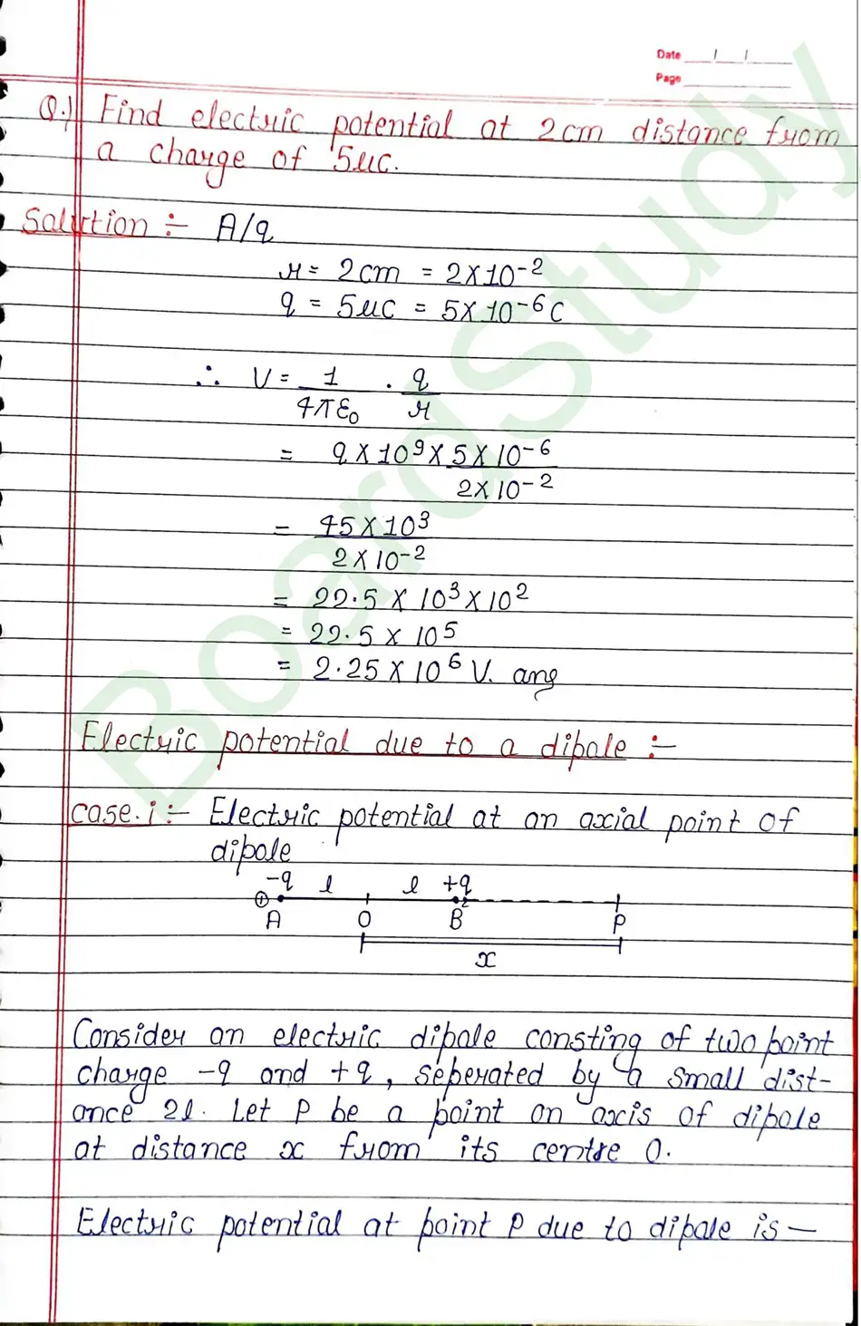 Electrostatic Potential and Capacitance Class 12 Physics Chapter 2 Notes (Handwritten Notes PDF Download) 3 2. Electrostatic potential and capacitance_page-0003