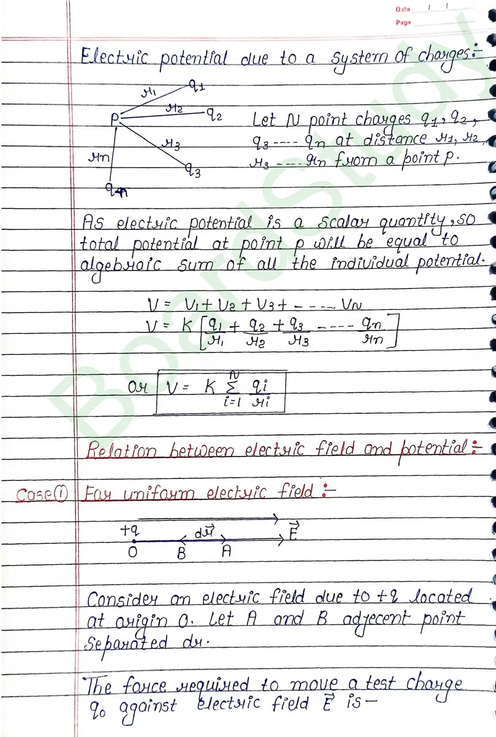 Electrostatic Potential and Capacitance Class 12 Physics Chapter 2 Notes (Handwritten Notes PDF Download) 6 2. Electrostatic potential and capacitance_page-0006