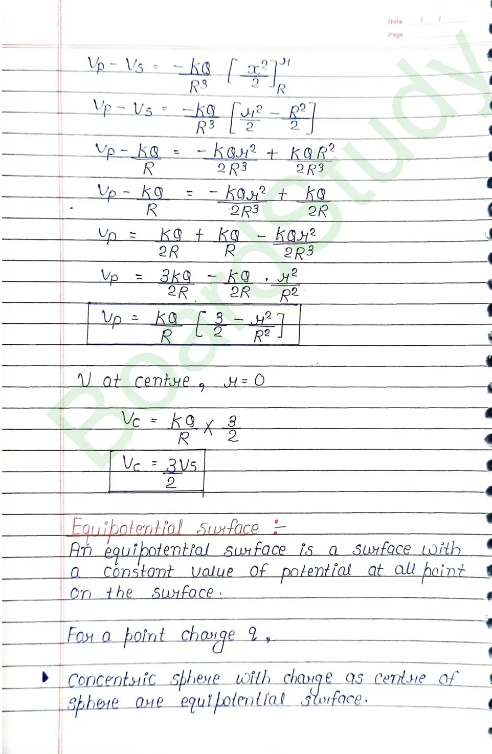 Electrostatic Potential and Capacitance Class 12 Physics Chapter 2 Notes (Handwritten Notes PDF Download) 10 2. Electrostatic potential and capacitance_page-0010