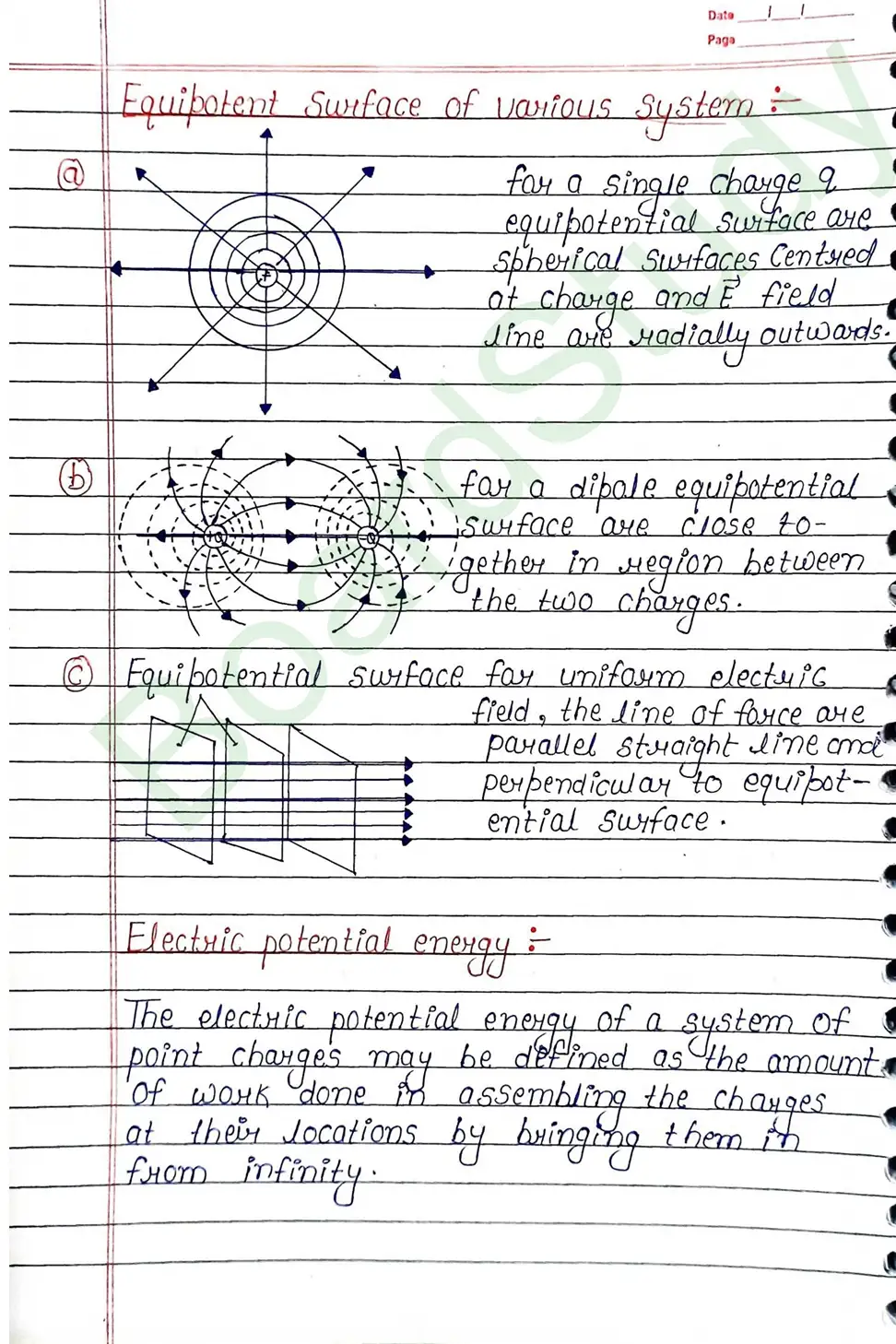 Electrostatic Potential and Capacitance Class 12 Physics Chapter 2 Notes (Handwritten Notes PDF Download) 12 2. Electrostatic potential and capacitance_page-0012