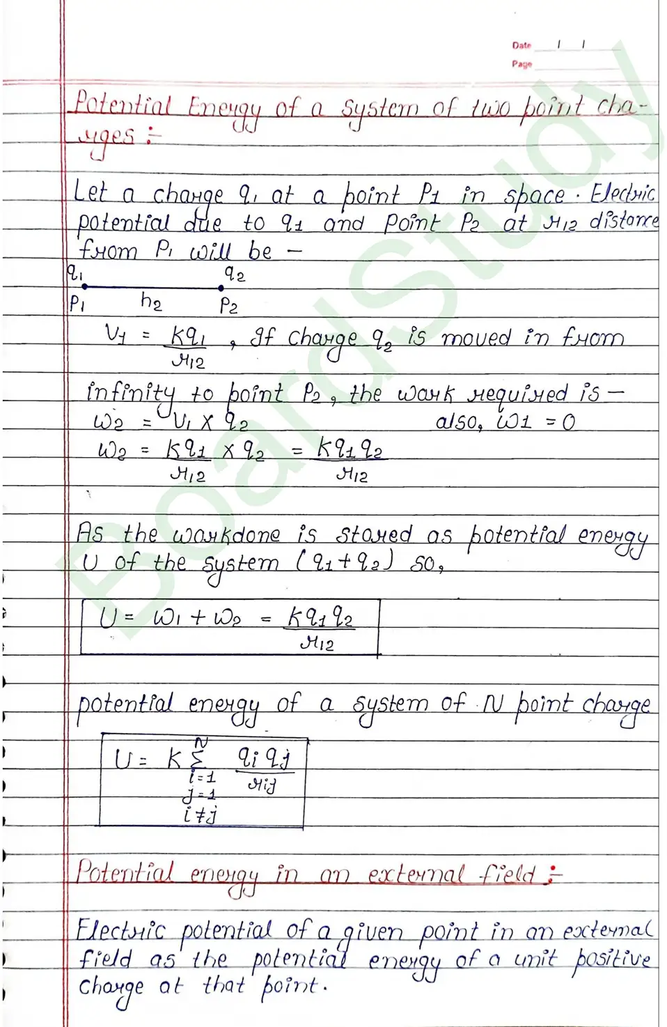 Electrostatic Potential and Capacitance Class 12 Physics Chapter 2 Notes (Handwritten Notes PDF Download) 13 2. Electrostatic potential and capacitance_page-0013