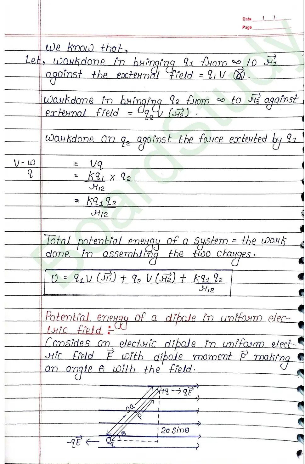Electrostatic Potential and Capacitance Class 12 Physics Chapter 2 Notes (Handwritten Notes PDF Download) 14 2. Electrostatic potential and capacitance_page-0014
