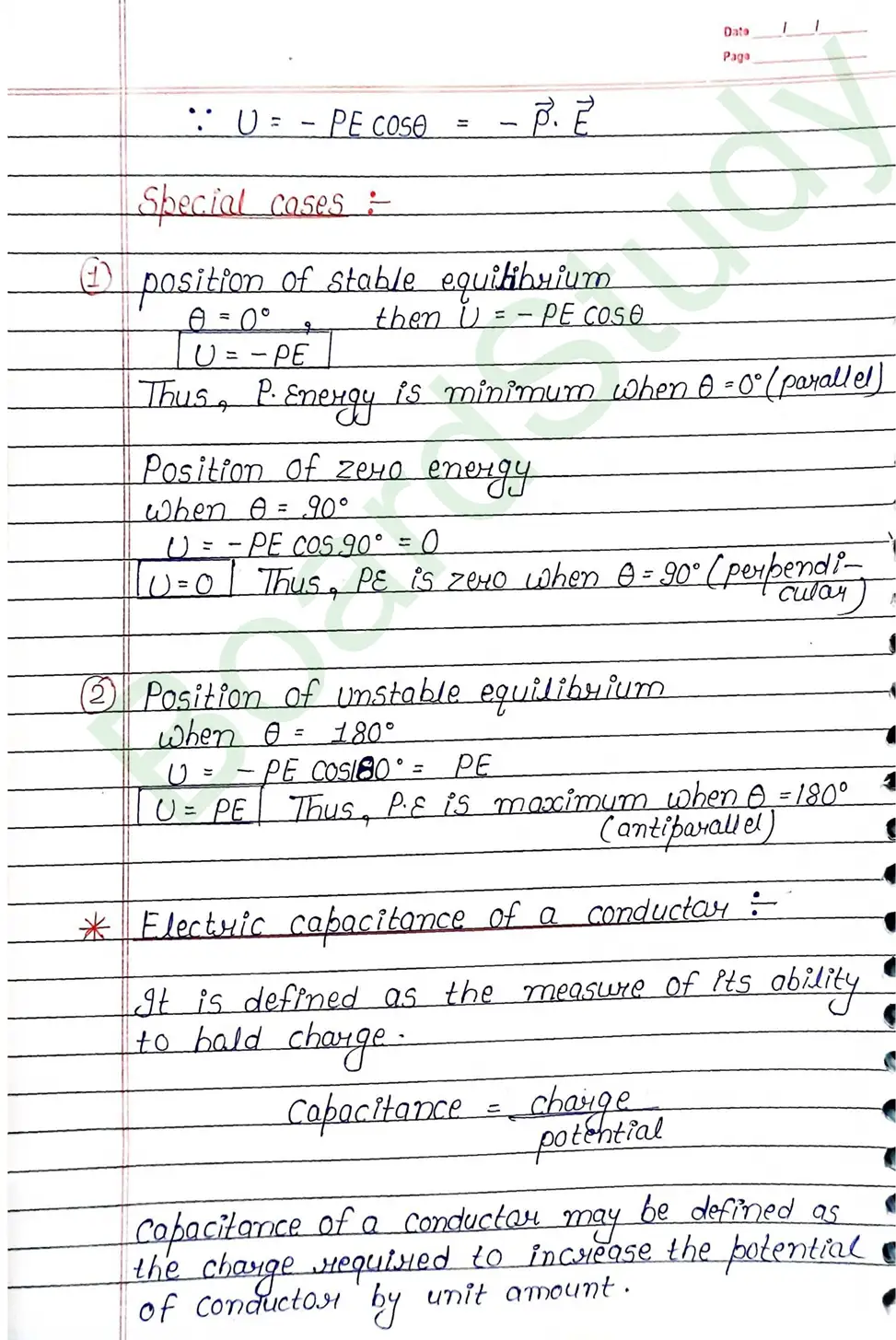 Electrostatic Potential and Capacitance Class 12 Physics Chapter 2 Notes (Handwritten Notes PDF Download) 16 2. Electrostatic potential and capacitance_page-0016