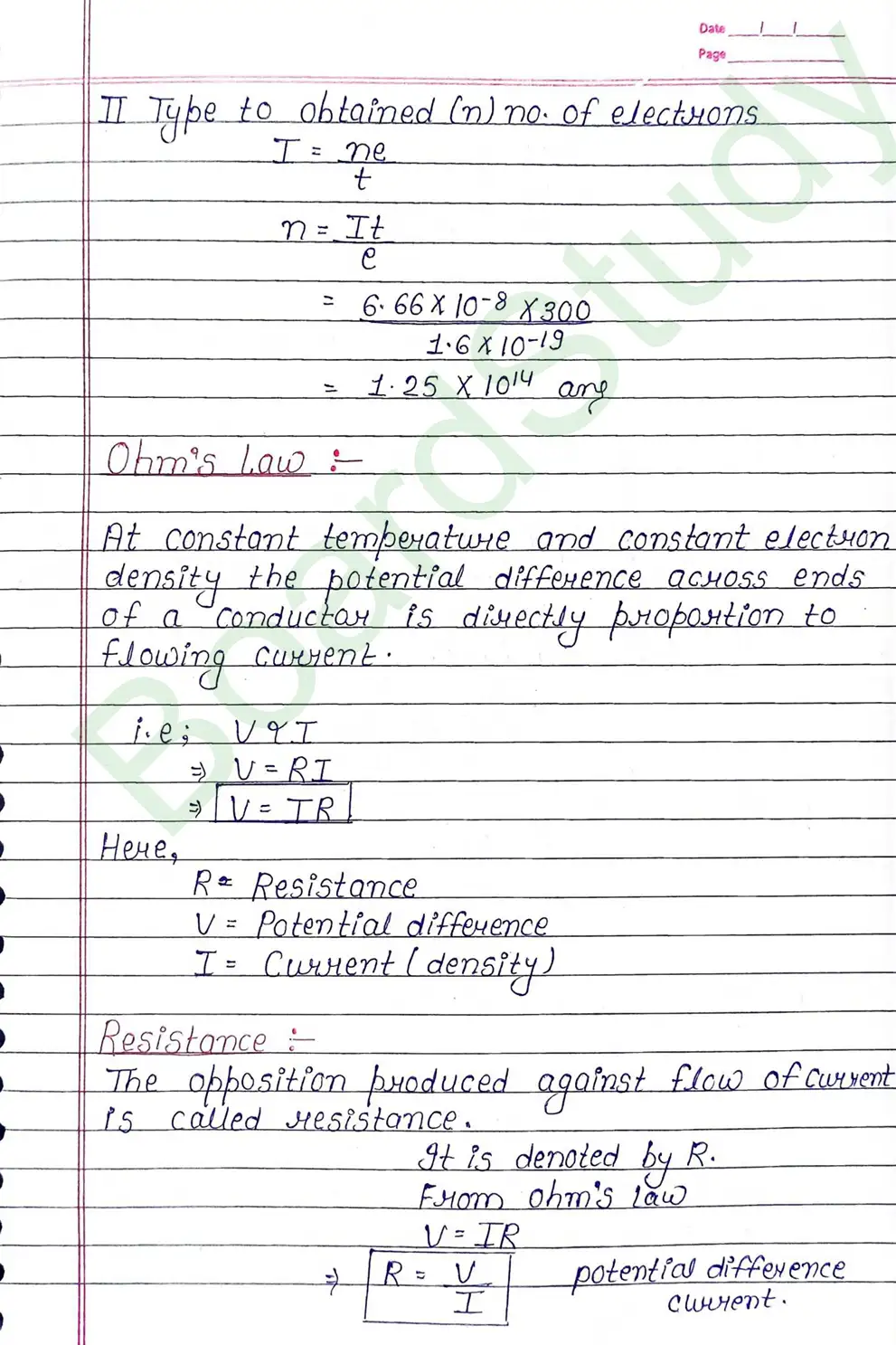 Current Electricity Class 12 Physics Chapter 3 Notes (Handwritten Notes PDF Download) 3 3. current electricity_page-0003