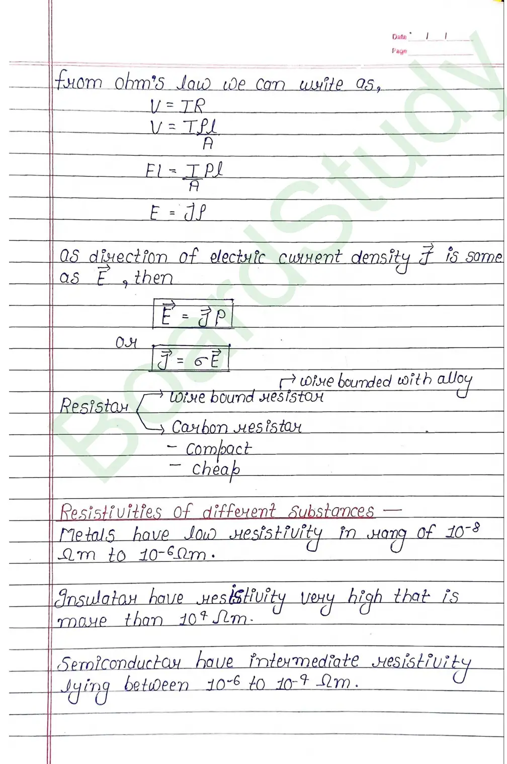 Current Electricity Class 12 Physics Chapter 3 Notes (Handwritten Notes PDF Download) 7 3. current electricity_page-0007