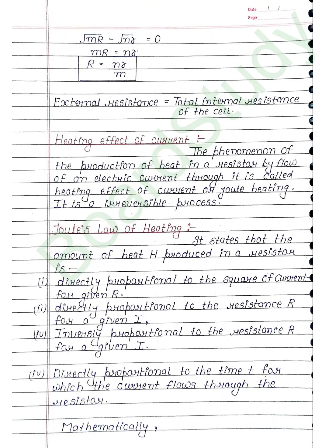 Current Electricity Class 12 Physics Chapter 3 Notes (Handwritten Notes PDF Download) 26 3. current electricity_page-0026