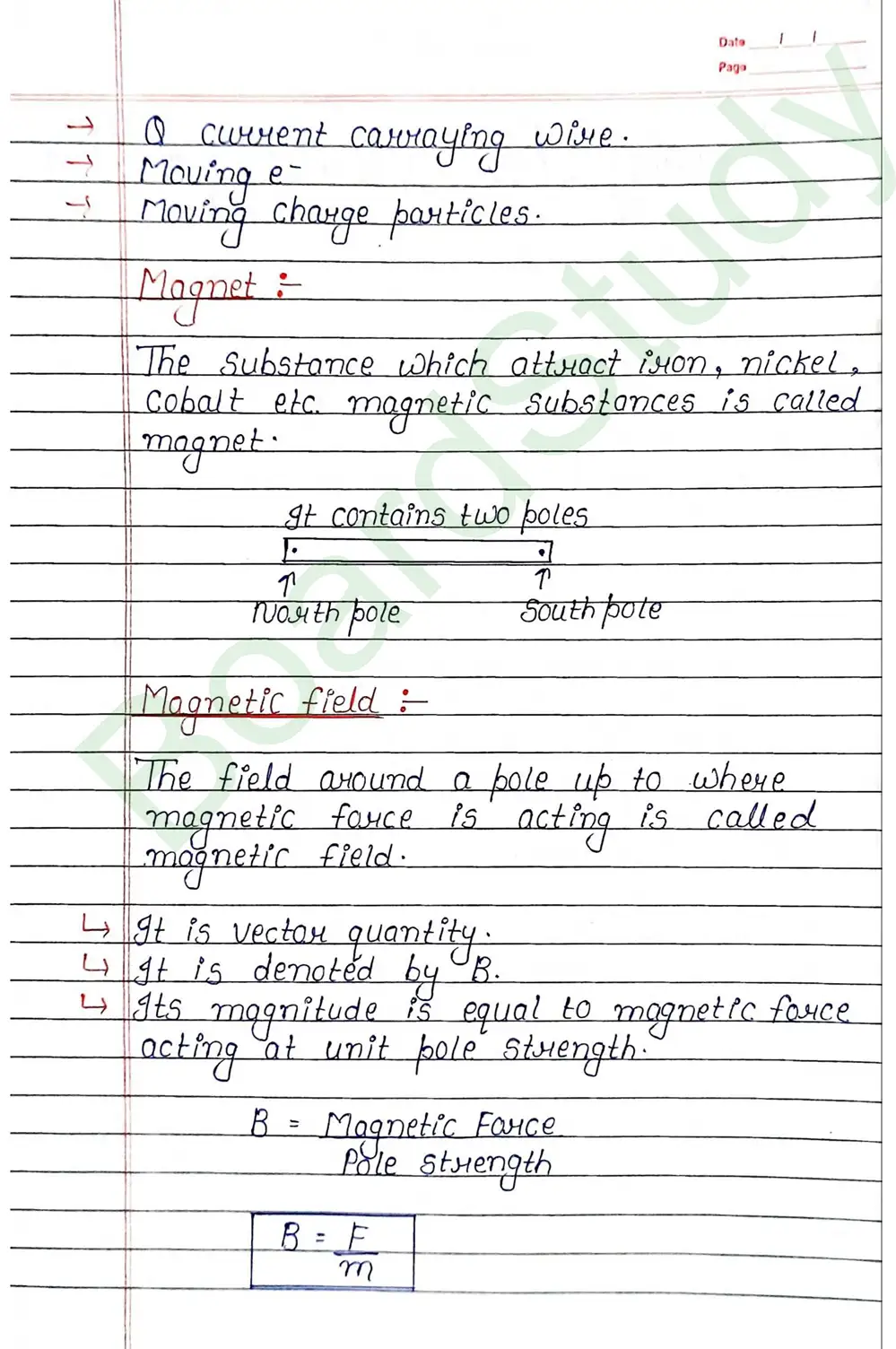 Moving Charges and Magnetism Class 12 Physics Chapter 4 Notes (Handwritten Notes PDF Download) 2 4. Moving charge and magnetism_page-0002