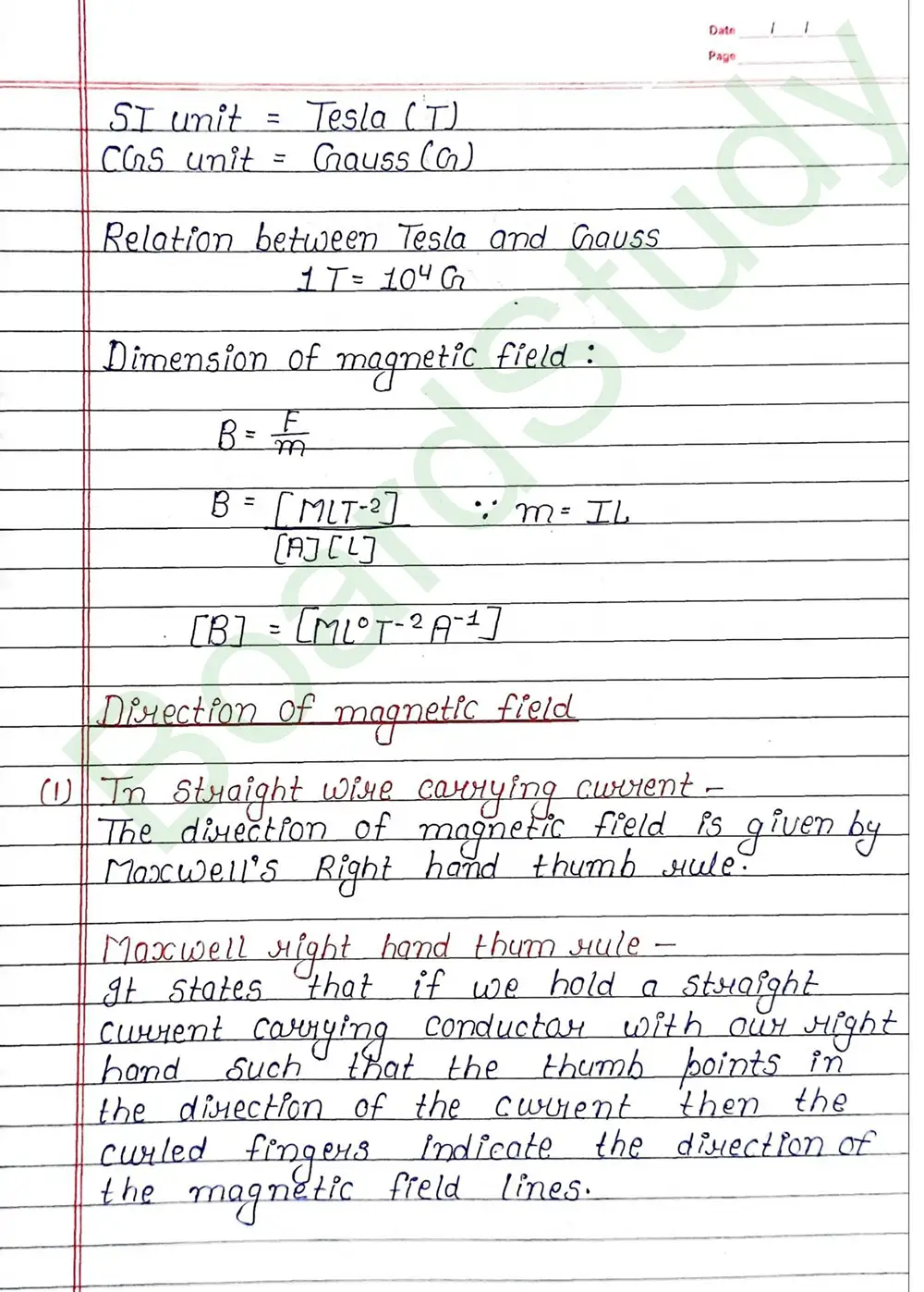 Moving Charges and Magnetism Class 12 Physics Chapter 4 Notes (Handwritten Notes PDF Download) 3 4. Moving charge and magnetism_page-0003