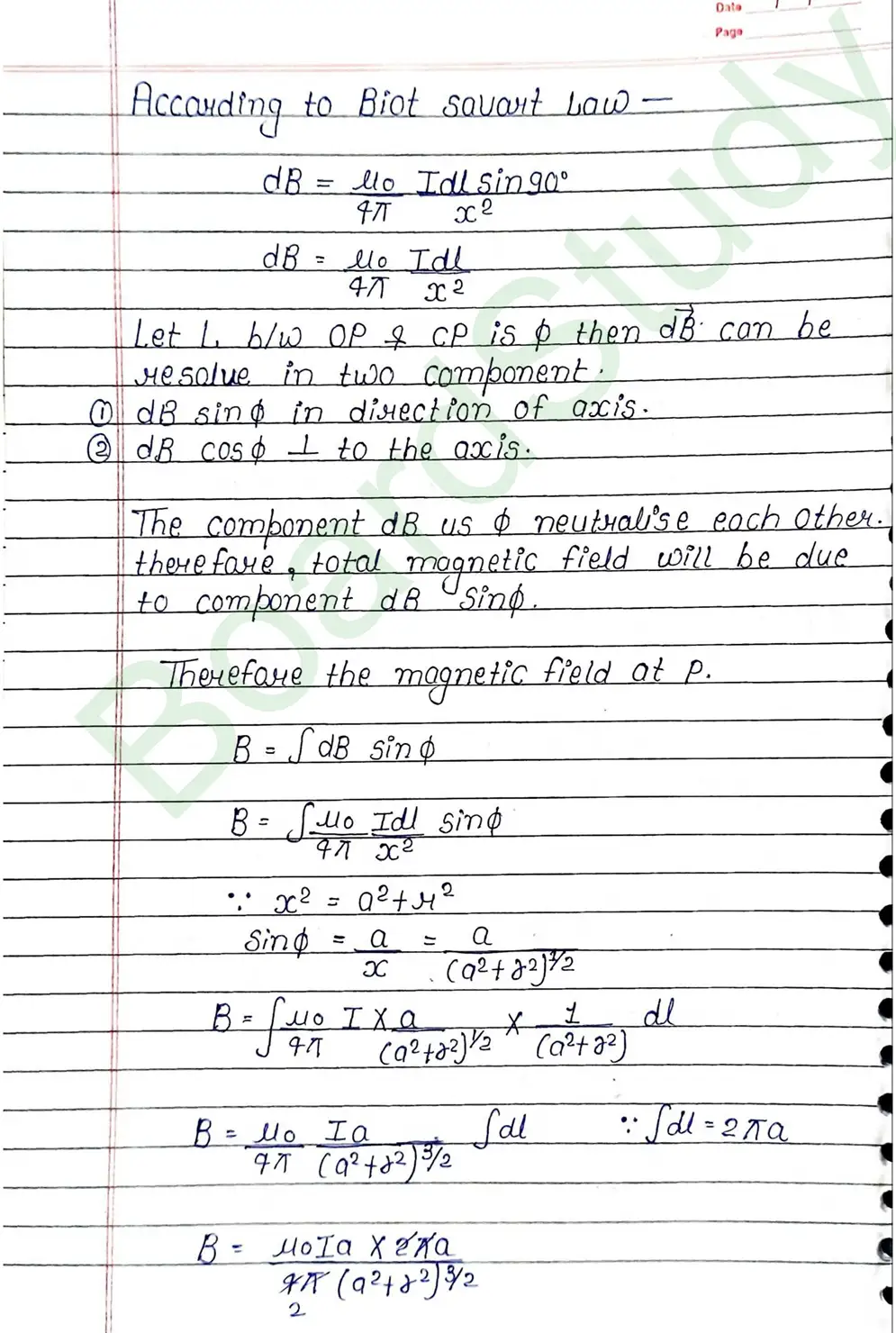 Moving Charges and Magnetism Class 12 Physics Chapter 4 Notes (Handwritten Notes PDF Download) 12 4. Moving charge and magnetism_page-0012
