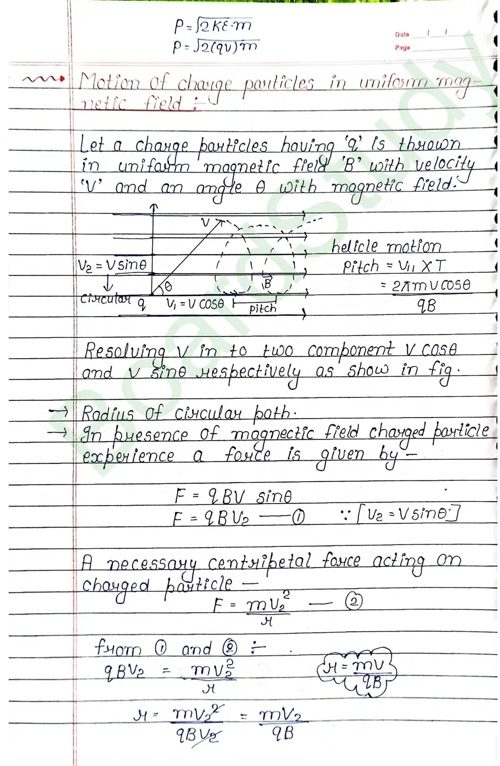 Moving Charges and Magnetism Class 12 Physics Chapter 4 Notes (Handwritten Notes PDF Download) 24 4. Moving charge and magnetism_page-0024