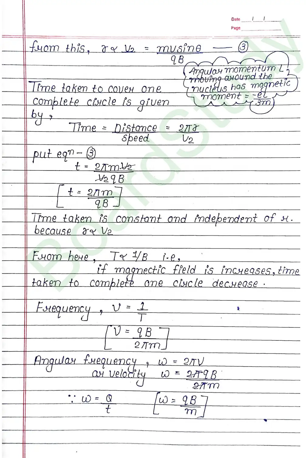 Moving Charges and Magnetism Class 12 Physics Chapter 4 Notes (Handwritten Notes PDF Download) 25 4. Moving charge and magnetism_page-0025