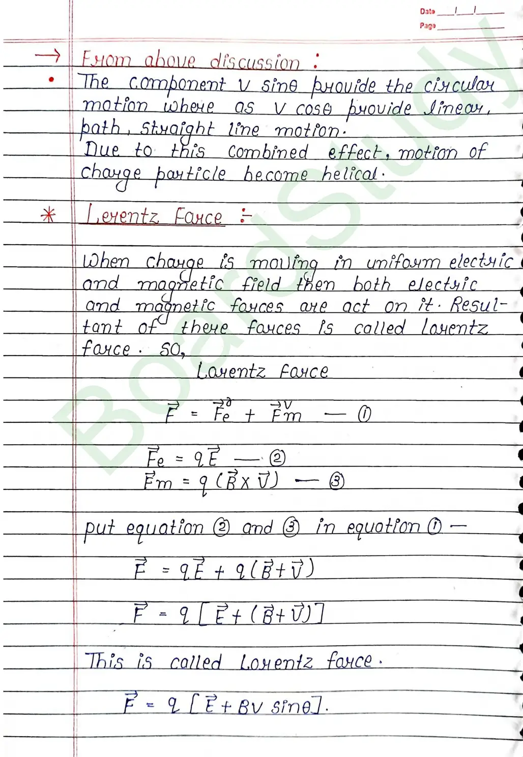 Moving Charges and Magnetism Class 12 Physics Chapter 4 Notes (Handwritten Notes PDF Download) 26 4. Moving charge and magnetism_page-0026