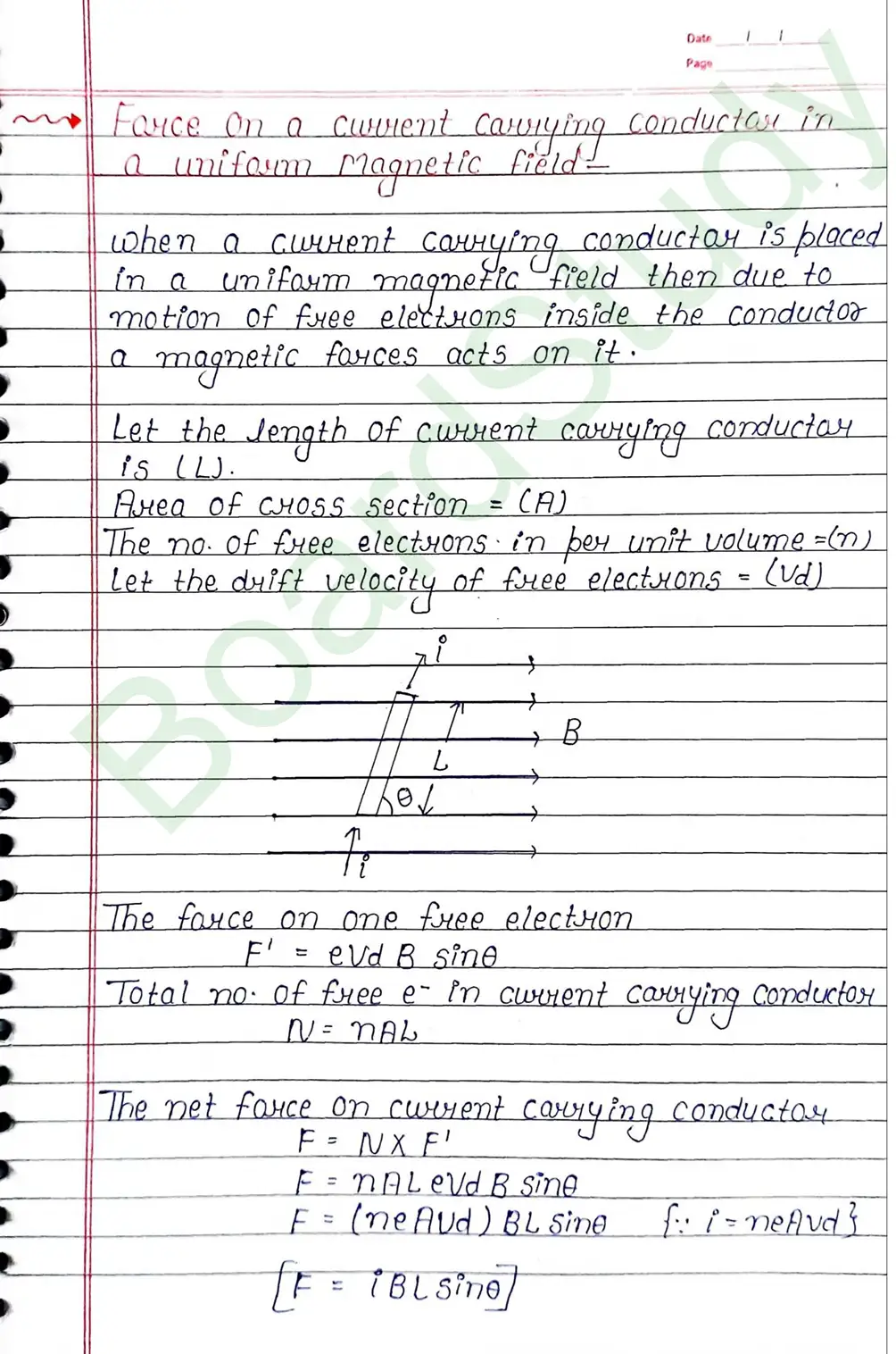 Moving Charges and Magnetism Class 12 Physics Chapter 4 Notes (Handwritten Notes PDF Download) 29 4. Moving charge and magnetism_page-0029