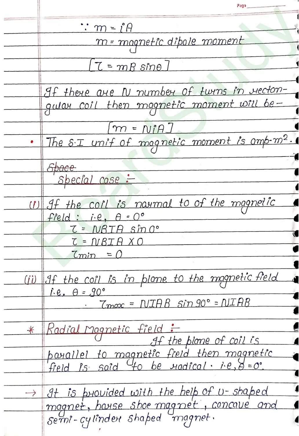 Moving Charges and Magnetism Class 12 Physics Chapter 4 Notes (Handwritten Notes PDF Download) 34 4. Moving charge and magnetism_page-0034