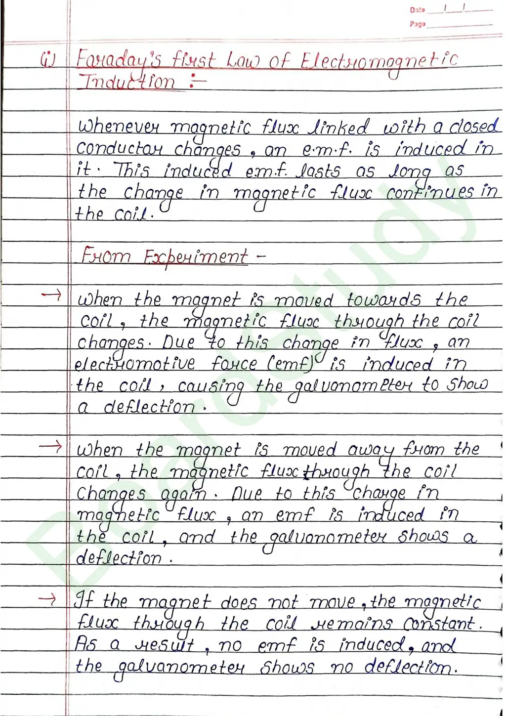 Electromagnetic Induction Class 12 Physics Chapter 6 Notes (Handwritten Notes PDF Download) 2 6. ElectroMagnetic Induction_page-0002