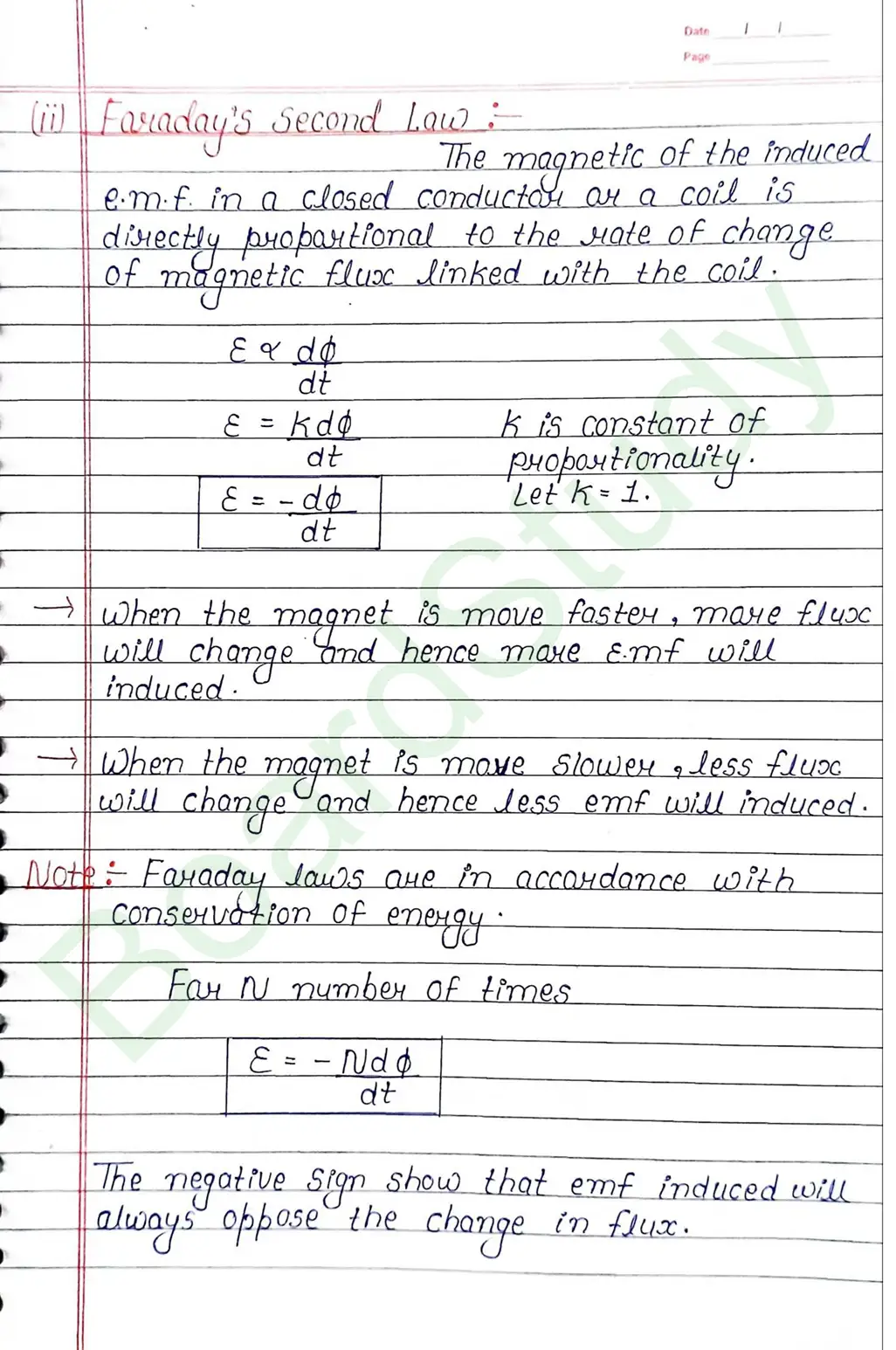 Electromagnetic Induction Class 12 Physics Chapter 6 Notes (Handwritten Notes PDF Download) 3 6. ElectroMagnetic Induction_page-0003