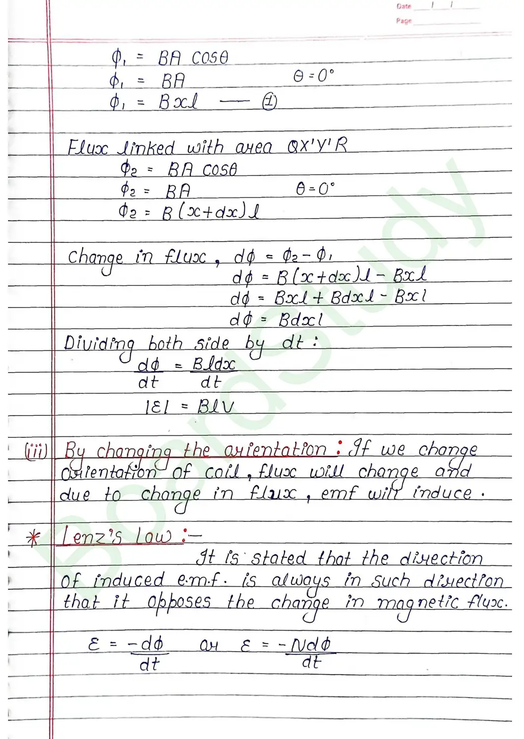 Electromagnetic Induction Class 12 Physics Chapter 6 Notes (Handwritten Notes PDF Download) 5 6. ElectroMagnetic Induction_page-0005