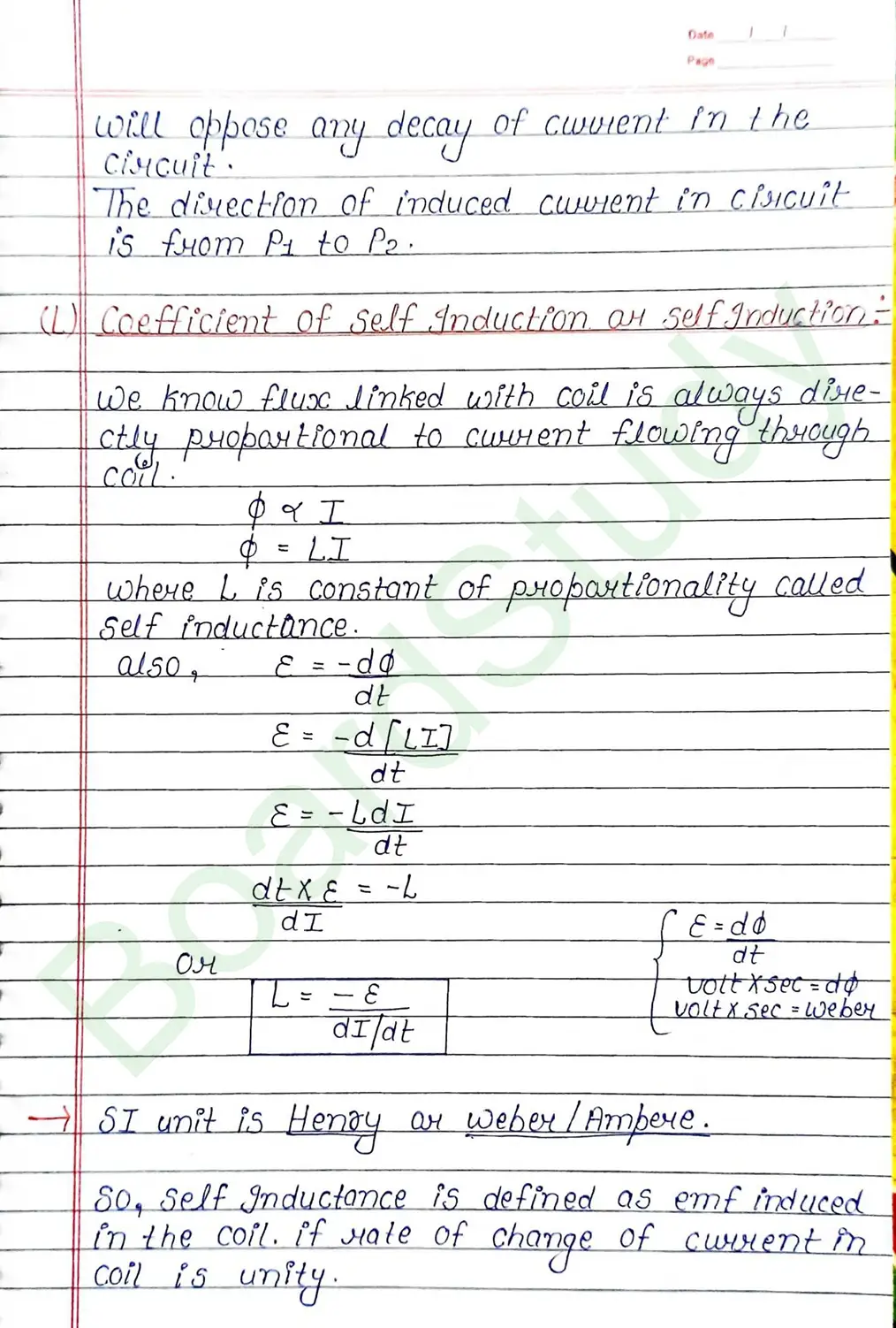 Electromagnetic Induction Class 12 Physics Chapter 6 Notes (Handwritten Notes PDF Download) 9 6. ElectroMagnetic Induction_page-0009