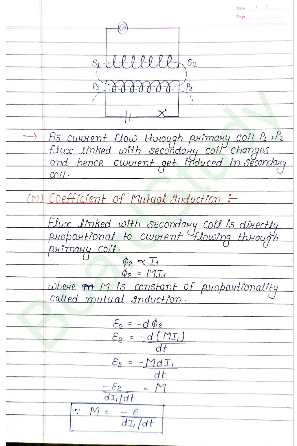 Electromagnetic Induction Class 12 Physics Chapter 6 Notes (Handwritten Notes PDF Download) 12 6. ElectroMagnetic Induction_page-0012