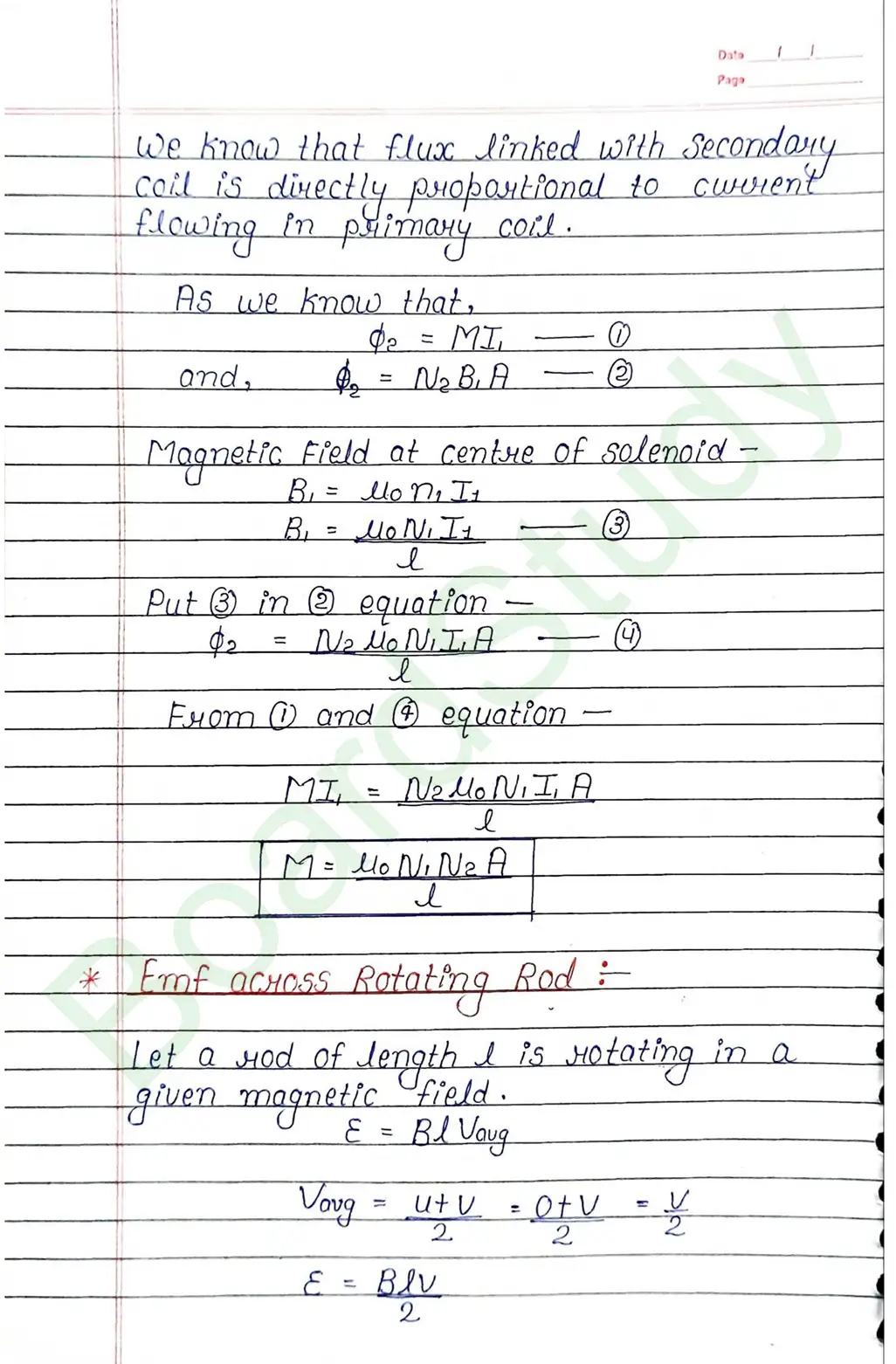 Electromagnetic Induction Class 12 Physics Chapter 6 Notes (Handwritten Notes PDF Download) 14 6. ElectroMagnetic Induction_page-0014