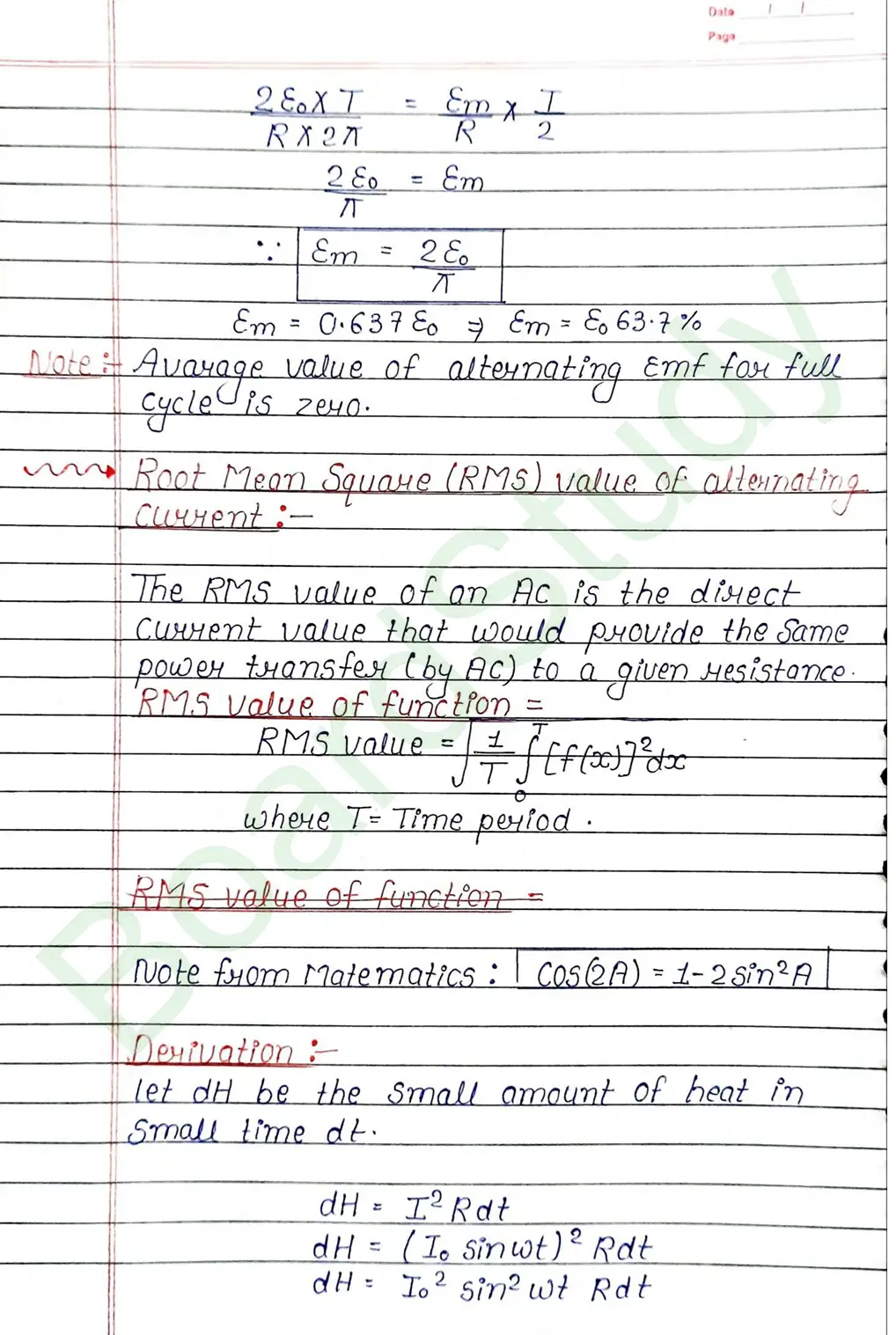 Alternating Current Class 12 Physics Chapter 7 Notes (Handwritten Notes PDF Download) 6 7. Alternating Current_page-0006