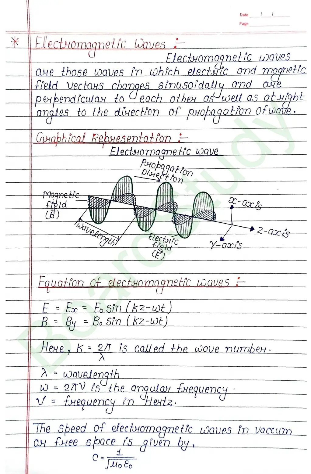 Electromagnetic Waves Class 12 Physics Chapter 8 Notes (Handwritten Notes PDF Download) 3 8. Electromagnetic waves_page-0003