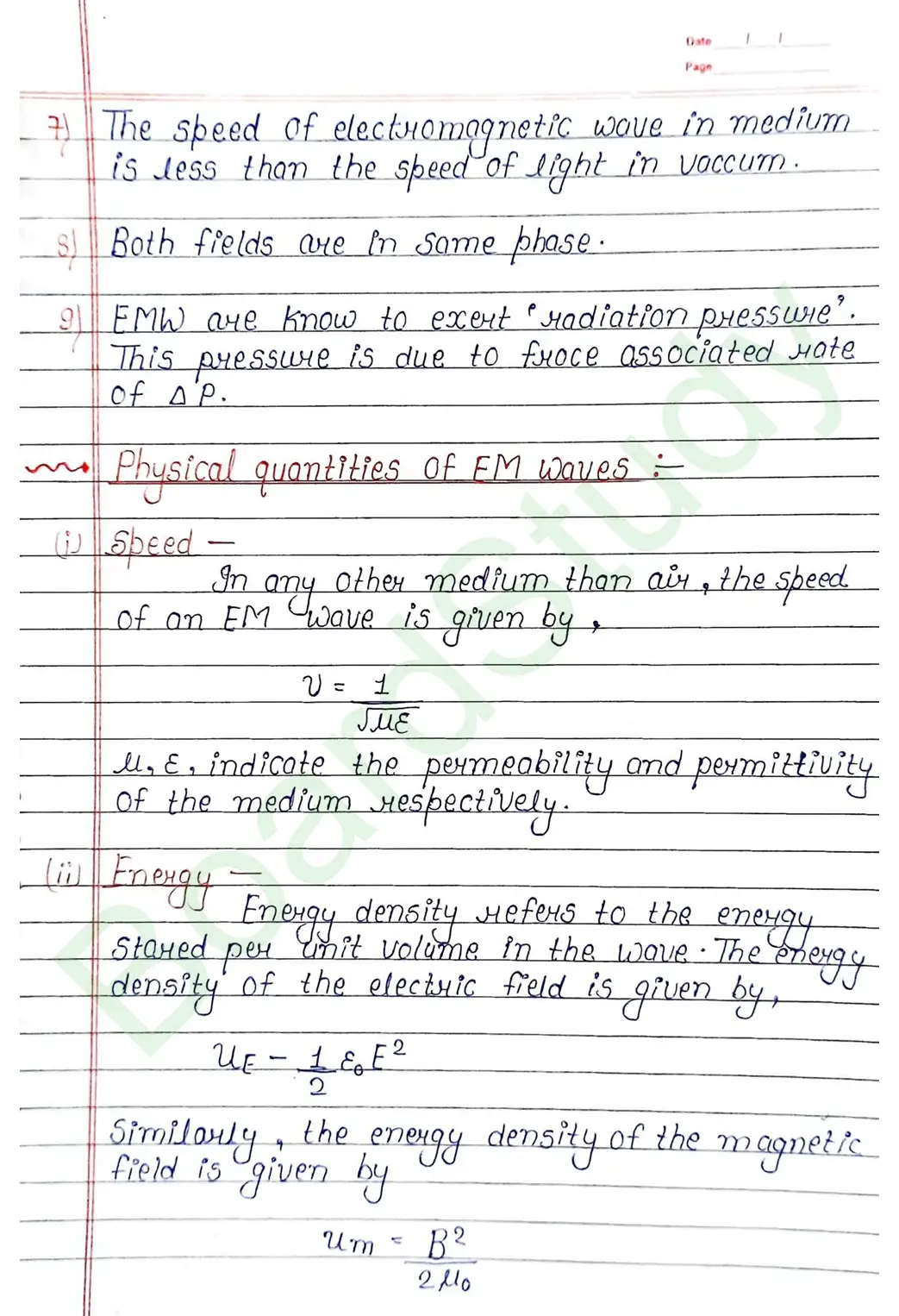 Electromagnetic Waves Class 12 Physics Chapter 8 Notes (Handwritten Notes PDF Download) 5 8. Electromagnetic waves_page-0005
