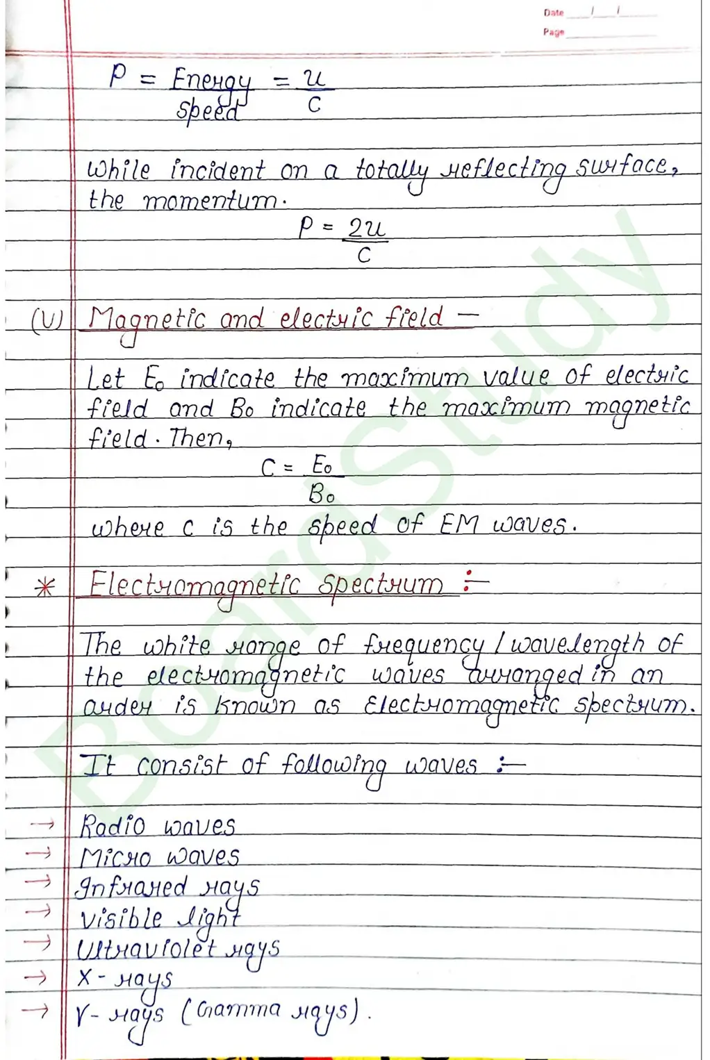 Electromagnetic Waves Class 12 Physics Chapter 8 Notes (Handwritten Notes PDF Download) 7 8. Electromagnetic waves_page-0007