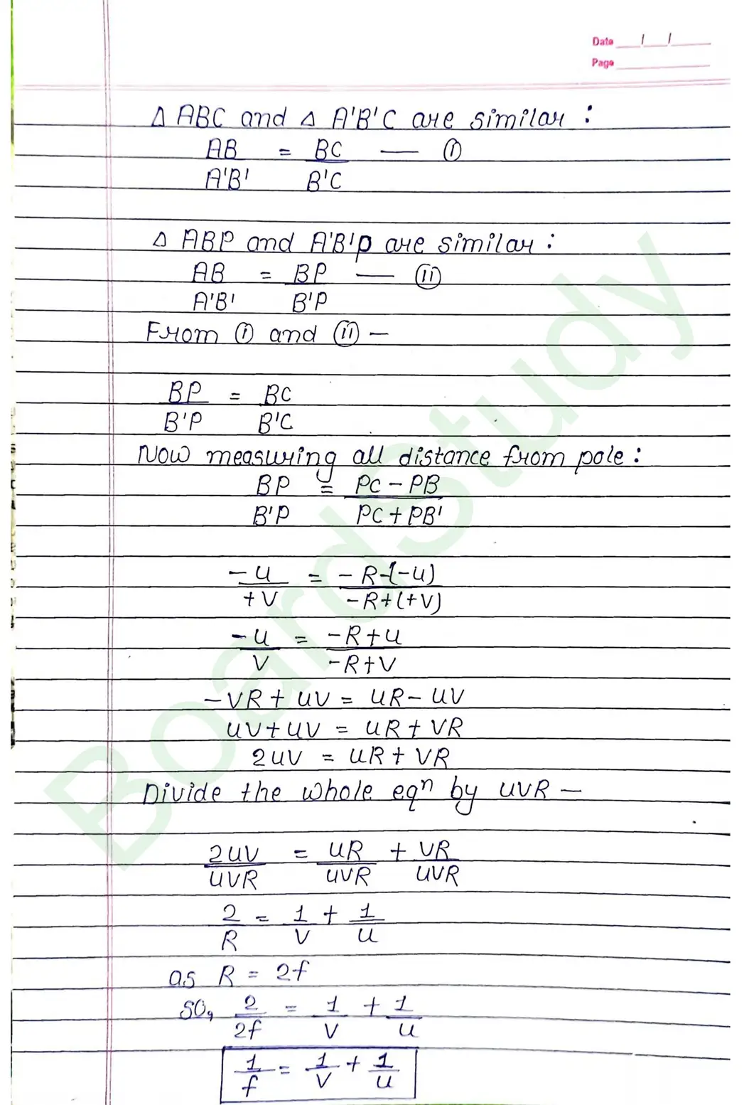 Ray Optics and Optical Instruments Class 12 Physics Chapter 9 Notes (Handwritten Notes PDF Download) 11 9. Ray optics and instrumental things_page-0011