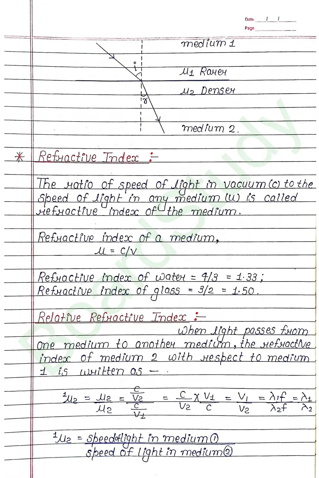 Ray Optics and Optical Instruments Class 12 Physics Chapter 9 Notes (Handwritten Notes PDF Download) 18 9. Ray optics and instrumental things_page-0018
