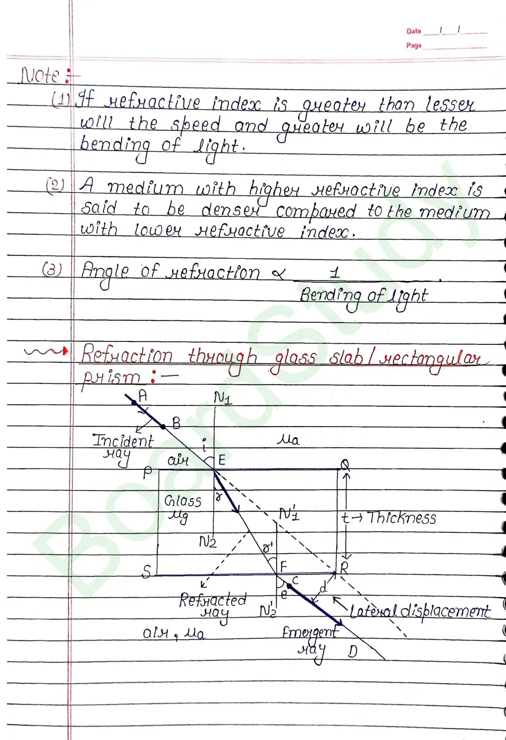 Ray Optics and Optical Instruments Class 12 Physics Chapter 9 Notes (Handwritten Notes PDF Download) 19 9. Ray optics and instrumental things_page-0019