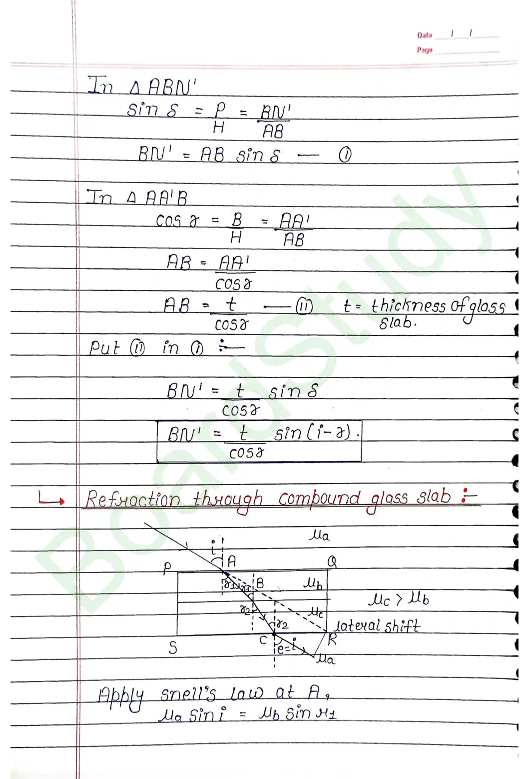 Ray Optics and Optical Instruments Class 12 Physics Chapter 9 Notes (Handwritten Notes PDF Download) 21 9. Ray optics and instrumental things_page-0021