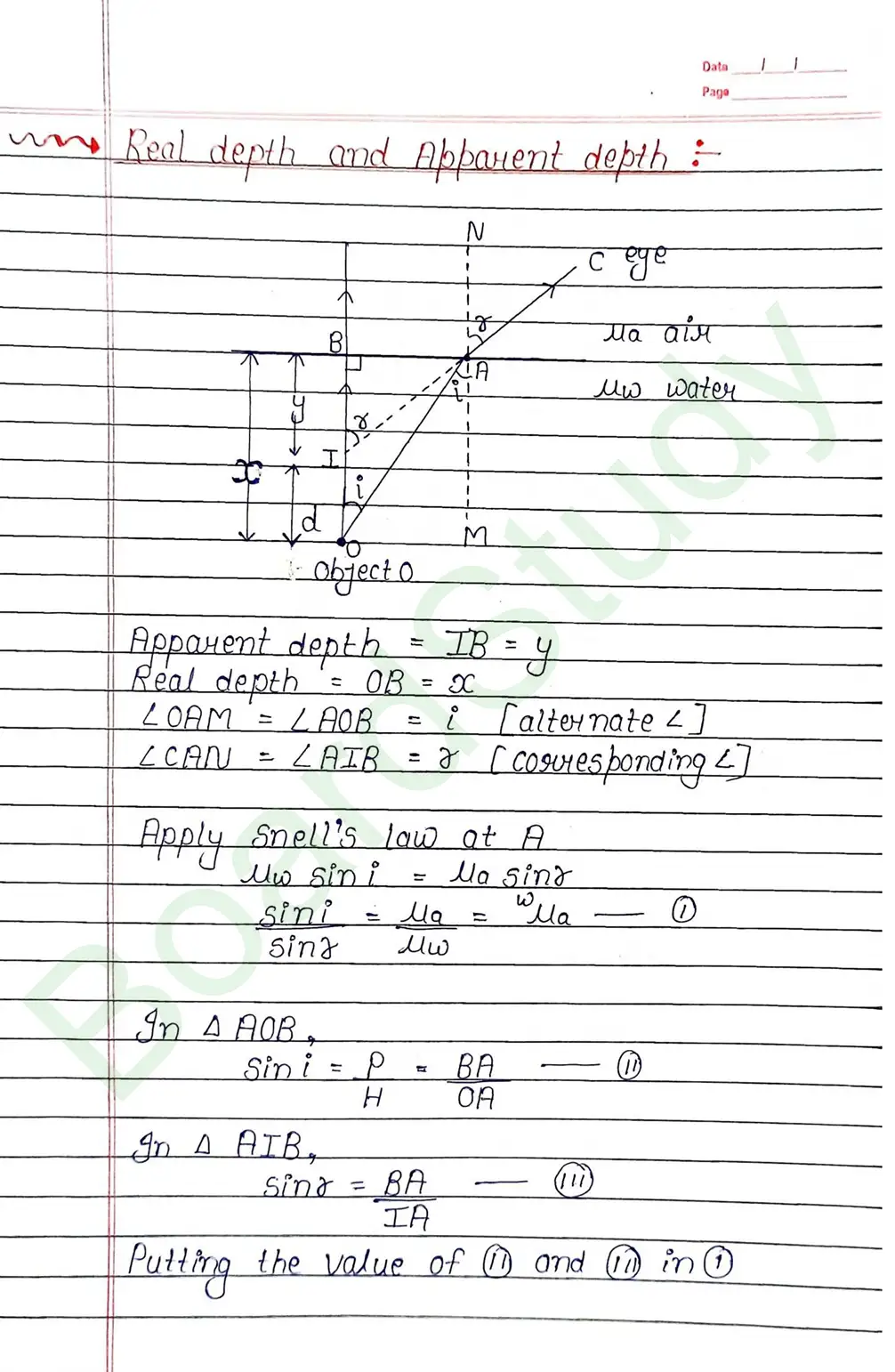 Ray Optics and Optical Instruments Class 12 Physics Chapter 9 Notes (Handwritten Notes PDF Download) 23 9. Ray optics and instrumental things_page-0023