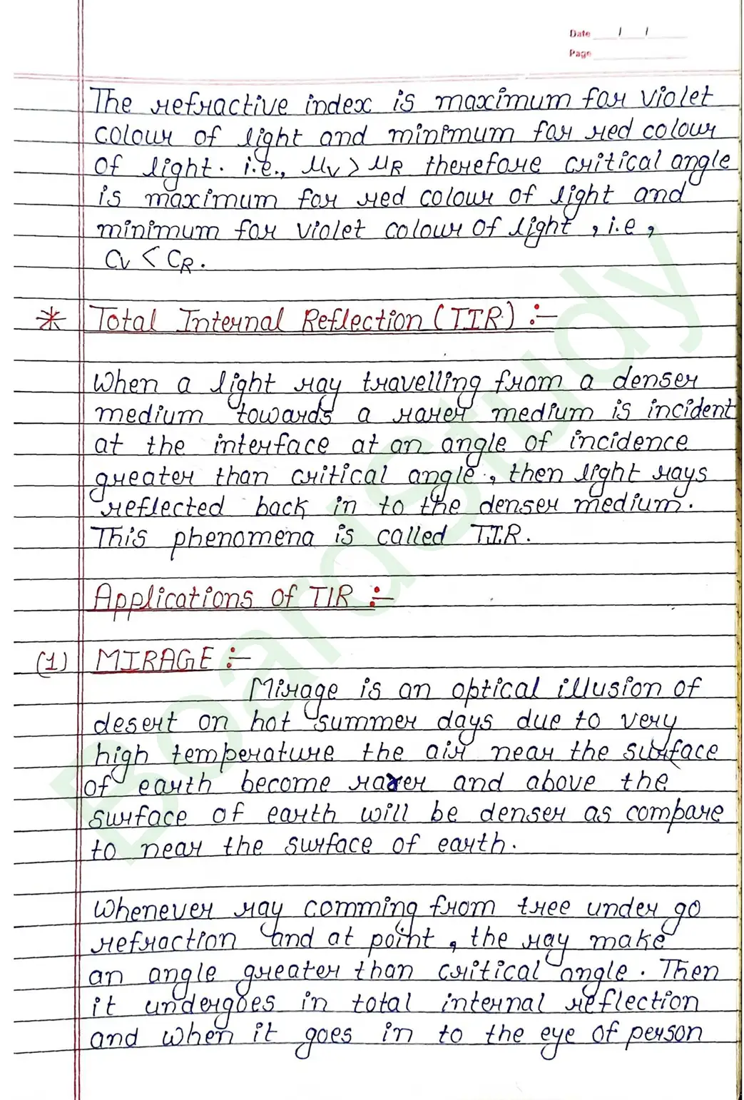 Ray Optics and Optical Instruments Class 12 Physics Chapter 9 Notes (Handwritten Notes PDF Download) 26 9. Ray optics and instrumental things_page-0026