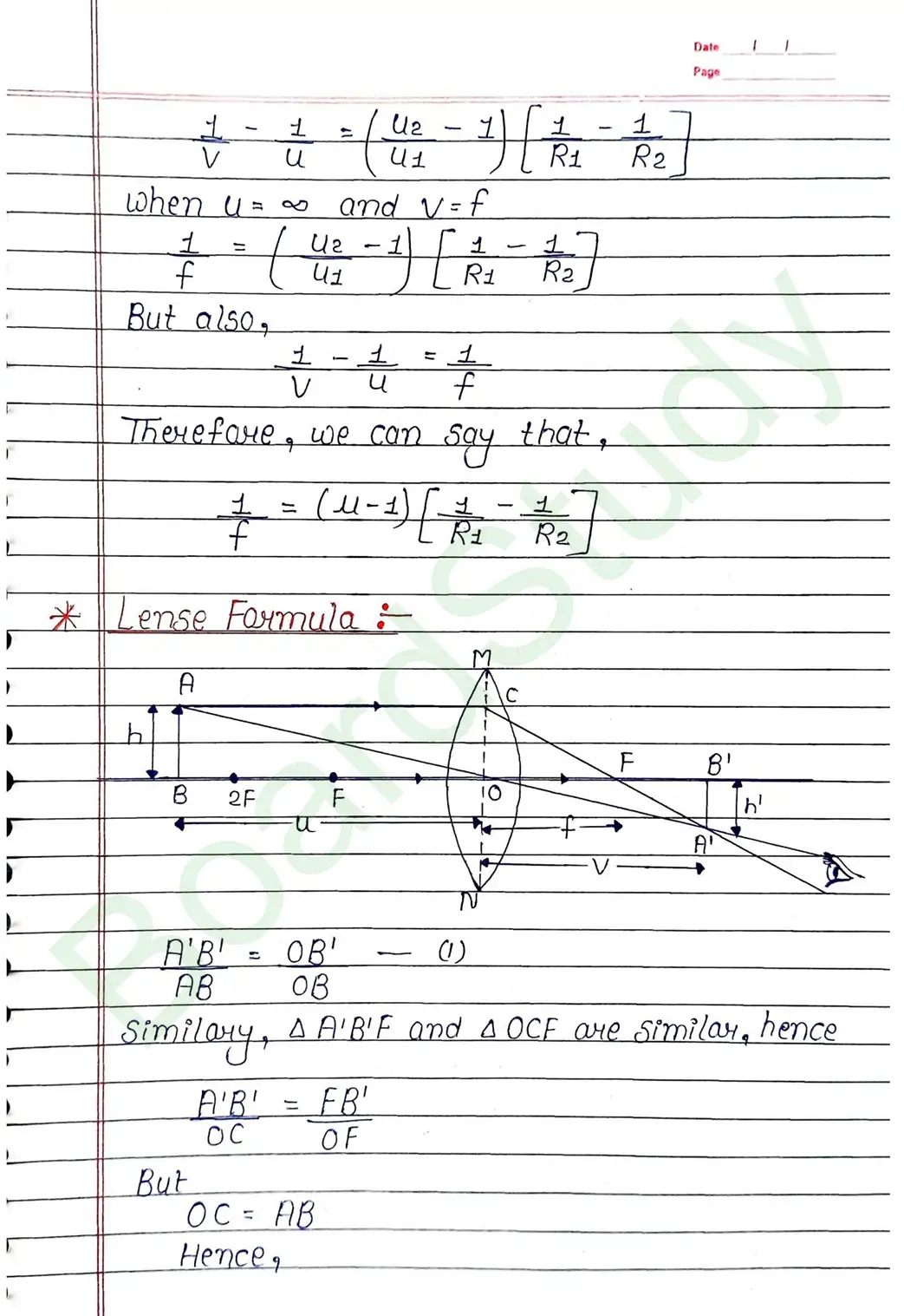 Ray Optics and Optical Instruments Class 12 Physics Chapter 9 Notes (Handwritten Notes PDF Download) 34 9. Ray optics and instrumental things_page-0034