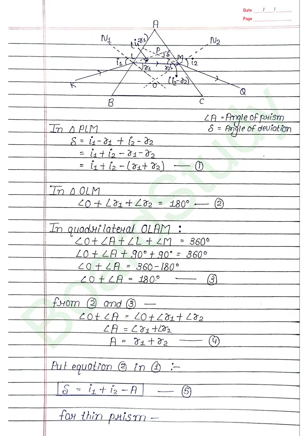 Ray Optics and Optical Instruments Class 12 Physics Chapter 9 Notes (Handwritten Notes PDF Download) 39 9. Ray optics and instrumental things_page-0039