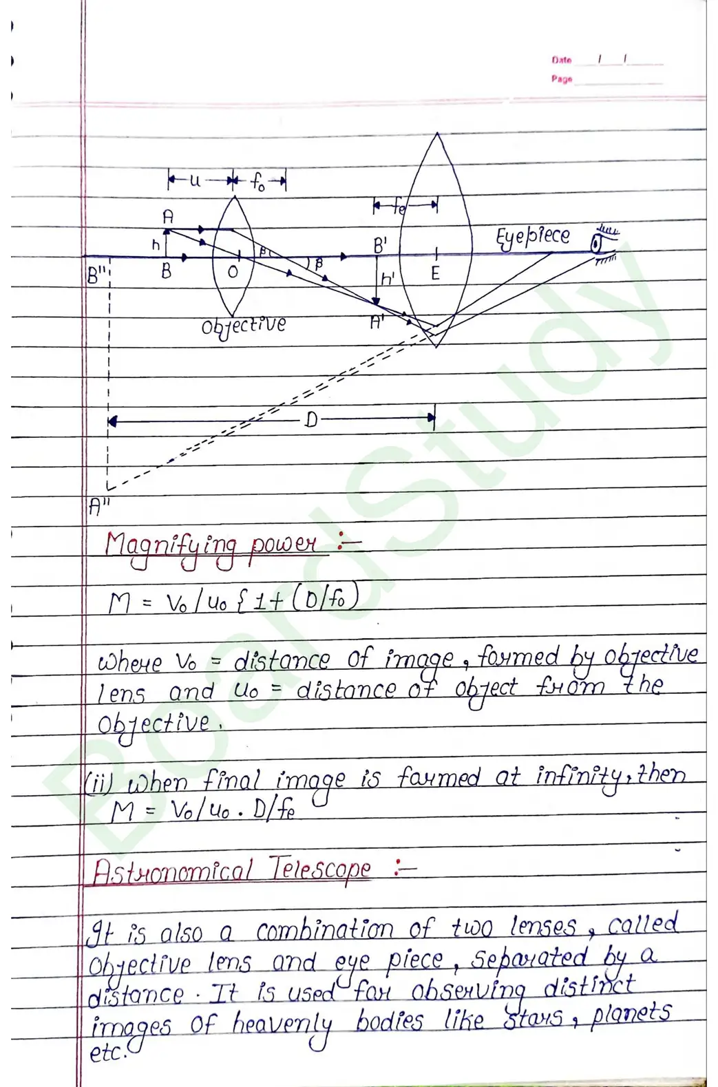 Ray Optics and Optical Instruments Class 12 Physics Chapter 9 Notes (Handwritten Notes PDF Download) 46 9. Ray optics and instrumental things_page-0046