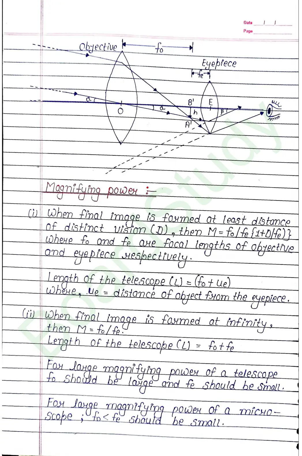 Ray Optics and Optical Instruments Class 12 Physics Chapter 9 Notes (Handwritten Notes PDF Download) 47 9. Ray optics and instrumental things_page-0047