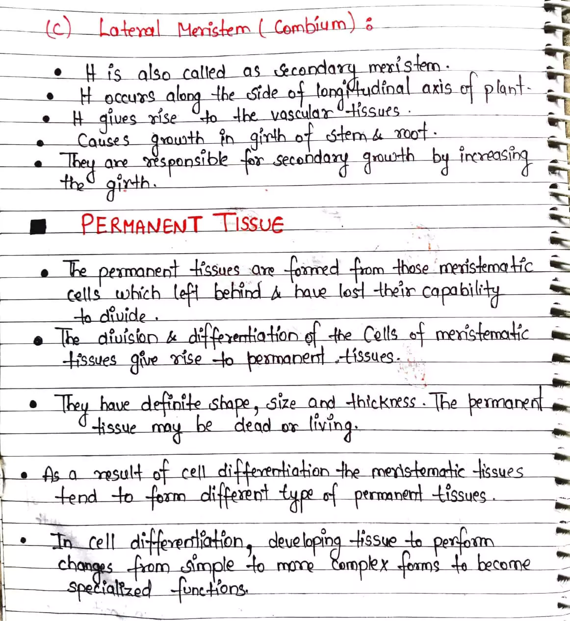 Tissues Class 9 Handwritten Notes Pdf 3 Tissues Class 9 Handwritten Notes 003